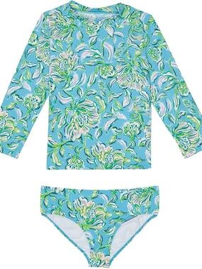 Lilly Pulitzer Girl's Bobby Rashguard Set UPF 5, Cumulus Blue Chick Magnet